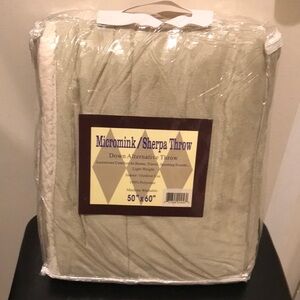 Micromink Sherpa Throw Blanket - Olive